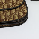 Christian Dior Trotter Canvas Shoulder Bag Brown Gold Auth 128106-15