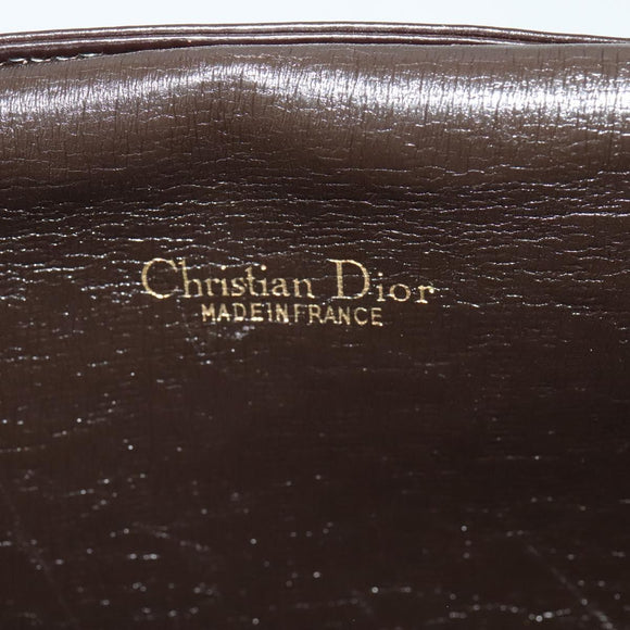 Christian Dior Trotter Canvas Shoulder Bag Brown Gold Auth 128106