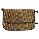 Christian Dior Trotter Canvas Shoulder Bag Brown Gold Auth 128106-13