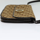 Christian Dior Trotter Canvas Shoulder Bag Brown Gold Auth 128106-4