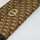 Christian Dior Trotter Canvas Shoulder Bag Brown Gold Auth 128106-6