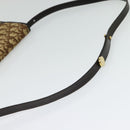 Christian Dior Trotter Canvas Shoulder Bag Brown Gold Auth 128106-7