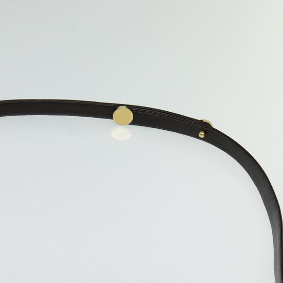 Christian Dior Trotter Canvas Shoulder Bag Brown Gold Auth 128106