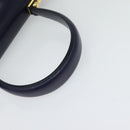 Salvatore Ferragamo Gancini Hand Bag Leather 2way Purple Gold Auth 128108A-7