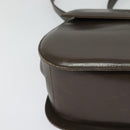 Salvatore Ferragamo Gancini Shoulder Bag Leather Brown Gold Auth 128109-9