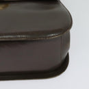 Salvatore Ferragamo Gancini Shoulder Bag Leather Brown Gold Auth 128109-14