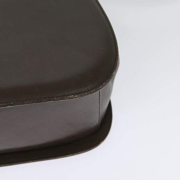 Salvatore Ferragamo Gancini Shoulder Bag Leather Brown Gold Auth 128109