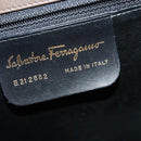 Salvatore Ferragamo Gancini Shoulder Bag Leather Brown Gold Auth 128109-12