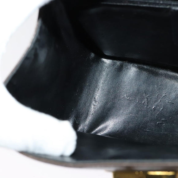 Salvatore Ferragamo Gancini Shoulder Bag Leather Brown Gold Auth 128109