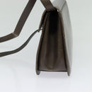 Salvatore Ferragamo Gancini Shoulder Bag Leather Brown Gold Auth 128109-4