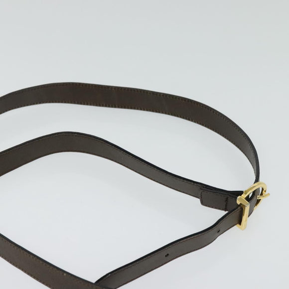 Salvatore Ferragamo Gancini Shoulder Bag Leather Brown Gold Auth 128109