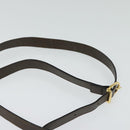 Salvatore Ferragamo Gancini Shoulder Bag Leather Brown Gold Auth 128109-8