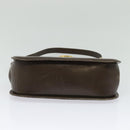 Salvatore Ferragamo Gancini Shoulder Bag Leather Brown Gold Auth 128109-5