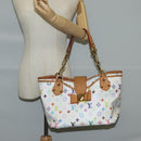 LOUIS VUITTON Monogram Multicolor Annie GM Tote Bag White M40303 LV Auth 128117V-22