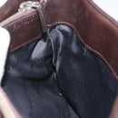 BURBERRY Nova Check Hand Bag Canvas Beige Silver Auth 128124-18