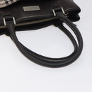 BURBERRY Nova Check Hand Bag Canvas Beige Silver Auth 128124-7