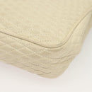 BALLY Chain Quilted Shoulder Bag Leather White Gold Auth 128125-17