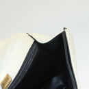 BALLY Chain Quilted Shoulder Bag Leather White Gold Auth 128125-20