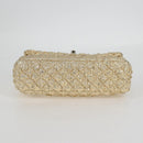 CHANEL Matelasse 23 Double Flap Chain Bag Cotton Leather Gold CC Auth 128126SV-6