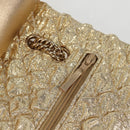 CHANEL Matelasse 23 Double Flap Chain Bag Cotton Leather Gold CC Auth 128126SV-22