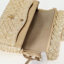 CHANEL Matelasse 23 Double Flap Chain Bag Cotton Leather Gold CC Auth 128126SV-24
