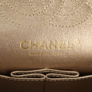 CHANEL Matelasse 23 Double Flap Chain Bag Cotton Leather Gold CC Auth 128126SV-25