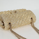 CHANEL Matelasse 23 Double Flap Chain Bag Cotton Leather Gold CC Auth 128126SV-7