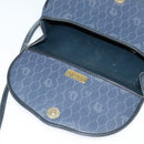 Christian Dior Honeycomb Canvas Shoulder Bag PVC Navy gold Auth 128136-10