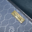 Christian Dior Honeycomb Canvas Shoulder Bag PVC Navy gold Auth 128136-18