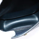 Christian Dior Honeycomb Canvas Shoulder Bag PVC Navy gold Auth 128136-11