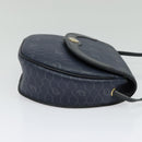 Christian Dior Honeycomb Canvas Shoulder Bag PVC Navy gold Auth 128136-4