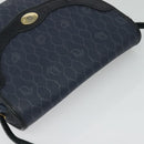 Christian Dior Honeycomb Canvas Shoulder Bag PVC Navy gold Auth 128136-6