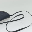 Christian Dior Honeycomb Canvas Shoulder Bag PVC Navy gold Auth 128136-7