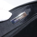 BURBERRY Nova Check Hand Bag Canvas Leather Beige Silver Auth 128137-15