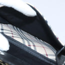 BURBERRY Nova Check Hand Bag Canvas Leather Beige Silver Auth 128137-20