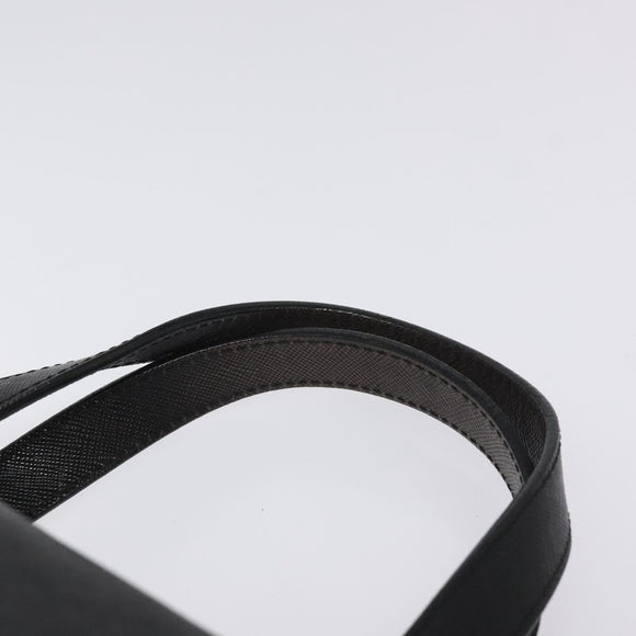 BURBERRY Nova Check Hand Bag Canvas Leather Beige Silver Auth 128137