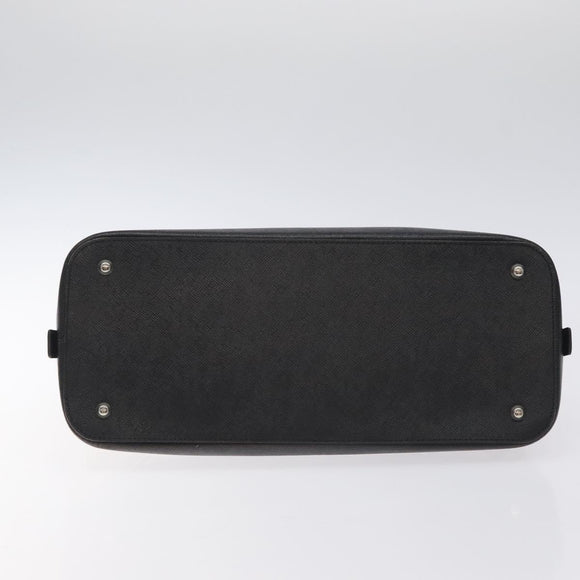 BURBERRY Nova Check Hand Bag Canvas Leather Beige Silver Auth 128137