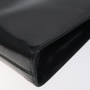 Salvatore Ferragamo Gancini Chain Shoulder Bag Patent Black Gold Auth 128138-10