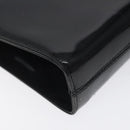 Salvatore Ferragamo Gancini Chain Shoulder Bag Patent Black Gold Auth 128138-11