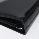 Salvatore Ferragamo Gancini Chain Shoulder Bag Patent Black Gold Auth 128138-13