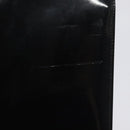 Salvatore Ferragamo Gancini Chain Shoulder Bag Patent Black Gold Auth 128138-16