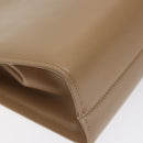 Salvatore Ferragamo Chain Gancini Shoulder Bag Leather Beige Gold Auth 128139-16