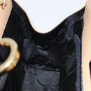 Salvatore Ferragamo Chain Gancini Shoulder Bag Leather Beige Gold Auth 128139-17