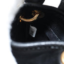 Miu Miu Matelasse Chain Pouch Shoulder Bag Leather Black Gold Auth 128140SM-22