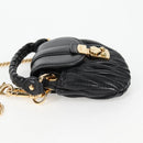 Miu Miu Matelasse Chain Pouch Shoulder Bag Leather Black Gold Auth 128140SM-4