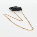 Miu Miu Matelasse Chain Pouch Shoulder Bag Leather Black Gold Auth 128140SM-8