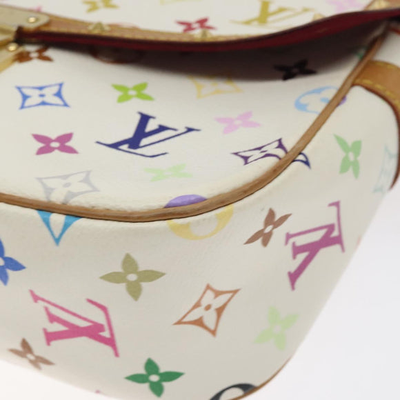 LOUIS VUITTON Monogram Multicolor Sologne Shoulder Bag White M92661 Auth 128142