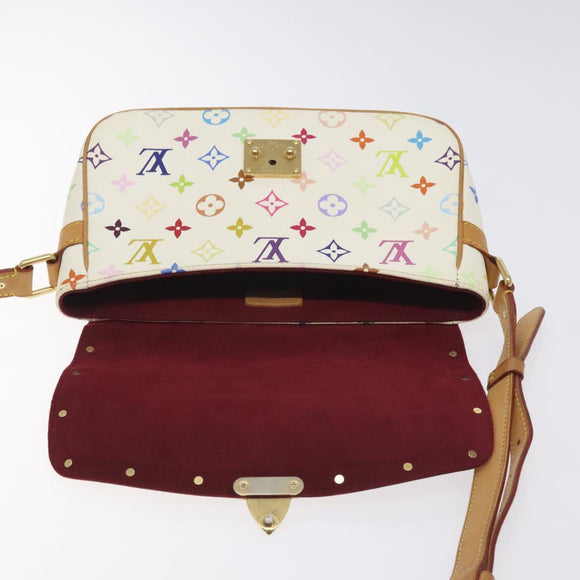 LOUIS VUITTON Monogram Multicolor Sologne Shoulder Bag White M92661 Auth 128142