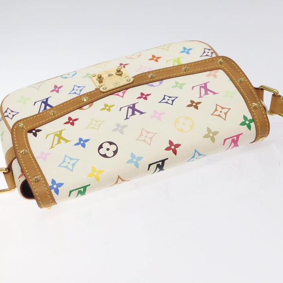LOUIS VUITTON Monogram Multicolor Sologne Shoulder Bag White M92661 Auth 128142