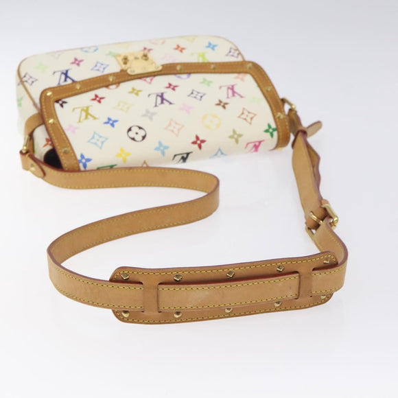 LOUIS VUITTON Monogram Multicolor Sologne Shoulder Bag White M92661 Auth 128142